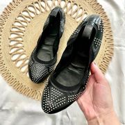 See by Chloe Black Studded Elastic Ballet Flats Size EU 38.5