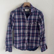 Rag & Bone Plaid Double Layered 100% Cotton Long Sleeve Shirt Button Front XS