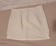 Zara White Skirt with Faux Button Detail