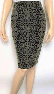 Gucci Snake Print Wool Blend Pencil Skirt Sz. S