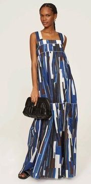 RTR 
Plan C
Rhythm Maxi Size 4 Blue/White Stripe Print Color Block boho Aztec