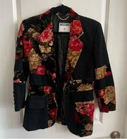 Vintage Moschino Couture Floral Colorblock Blazer Jacket