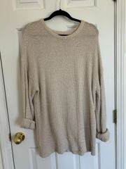 Tunic Length Cream Sweater