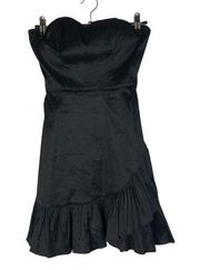 B. Darlin Black Strapless Ruffle Hem Mini Dress 4