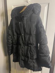 Size Large Black Thick Hood Winter Coat