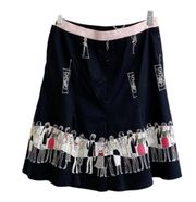 Becky & Max Skirt Womens 2 Black Pink Party Scene Cotton Blend Pleated Hemline