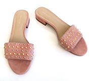 Pink Suede Studded Sandal 8.5 NWOB