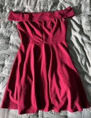 B. Darlin Maroon Off The Shoulder Homecoming Dress