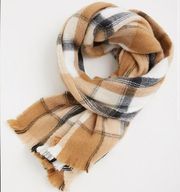 Nwt Torrid Camel & Black Plaid Scarf fringe soft cozy brown winter fall new