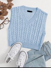 Light Blue Knit Sweater Vest