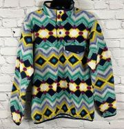 Patagonia Synchilla T-Snap Pullover Timber Twist Aztec Print Lightweight Navy S