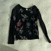 Kaileigh black floral blouse small