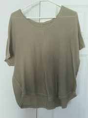 Green Waffle Knit Top