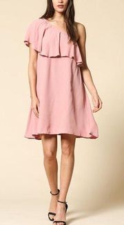 Ruffled One Shoulder Dress