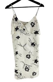 Alice + Olivia Bess Dress Floral Strech Lining White Sleeveless Size S