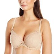 Chantelle 3641 C Chic Parisian Sexy Plunge Underwire Bra Nude 32DDDD