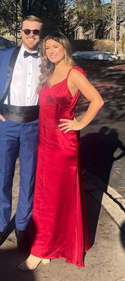 Red Silk Maxi Dress