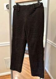 Carlisle Patterned Straight Leg Pants Size 4 Brown