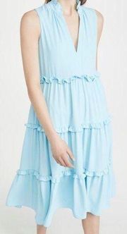 NWT Amanda Uprichard Ice Blue Wilma Midi Dress💙🤍💙