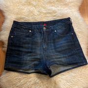 H&M Divided Dark Blue Jean Shorts EUC Sz 12 Cotton High Rise Women’s