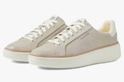 Cole Haan Women's Grandpro TopSpin Sneaker Dove Metallic Suede Leather Size 10.5