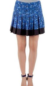 Proenza Schouler Silk Blue and Black Micro Printed Georgette Pleated Skirt 6