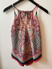 Heart Soul bandana style sleeveless blouse, multi-color, size small