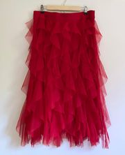 Red Tulle Skirt Size Large NWT 