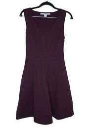 6 Georgette Fit Flare Dress Burgundy Sleeveless A-line DVF