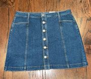 STYLE & CO Women’s Mid Rise Button Down Denim Mini Skirt Size 16 NEW