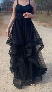 Black Flowy Prom Dress