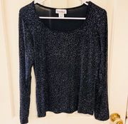 Vintage  glitter black long sleeve shirt