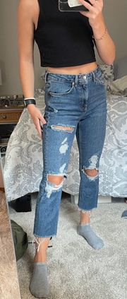 Straight Ripped Jeans