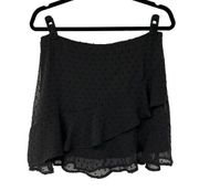 Hyfve Black Swiss Dot Lined Mini Skirt