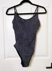 ATHLETA Black Sands One Piece Tie Back Swimsuit