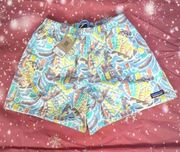 Patagonia funhoggers shorts thriving planet Lago blue size small