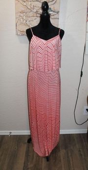 Red and White Maxi Dress size 4