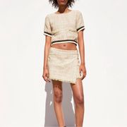 ZARA NWT  Tweed Skort