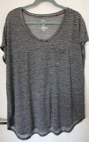 Maurice's  24/7 Top Stripe Short Sleeve Top Sz 1