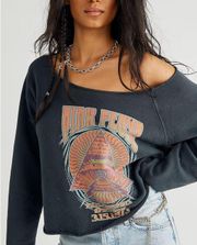 pink floyd off the shoulder sweatshirt