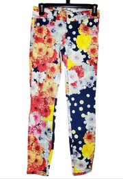 True Freedom Polka Dot Floral Jeans Size 1