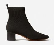 Everlane The Glove Rib Knit Ankle Sock Boot 11 ReKnit Black Block Heel