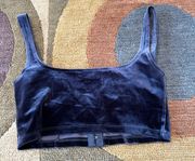 Dark Purple Velvet Cropped Corset Tank Top Size Small