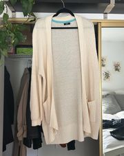 knit long cream cardigan