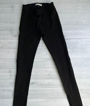 Halston Heritage Ribbed Black Stretch Leggings XS