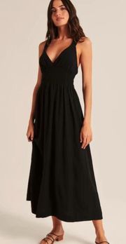 Abercrombie Scrunchie Strap V-neck Maxi Dress