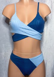 Blue Shades, Color-Block, Bikini Set