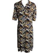 Harvé Benard Vintage Abstract Print Short Sleeve Knee Length Dress