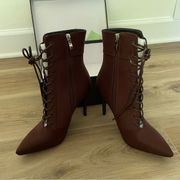 AZALEA WANG Light Me Up Stiletto Bootie in Brown 7.5