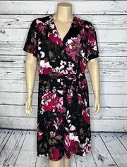 INC International Concepts Woman NWT 3X Floral Surplice V-Neck Dress w/ Tie Belt